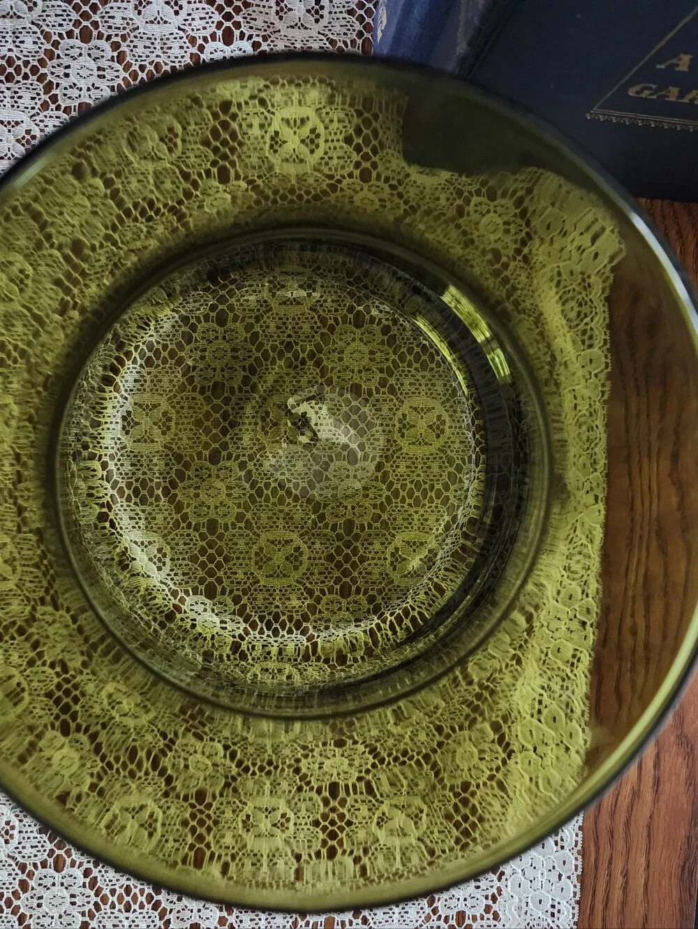 Avacado Green Vintage Glass Vase
